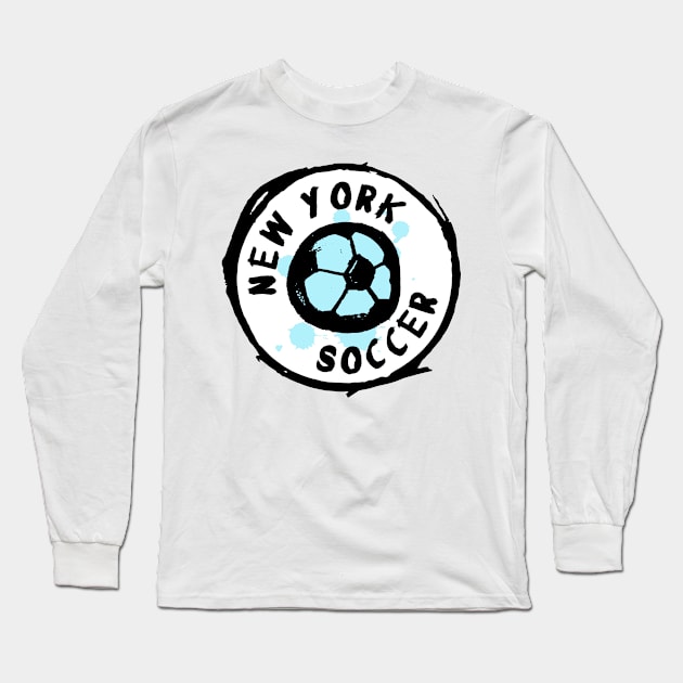 New York Soccer 01 Long Sleeve T-Shirt by Very Simple Graph